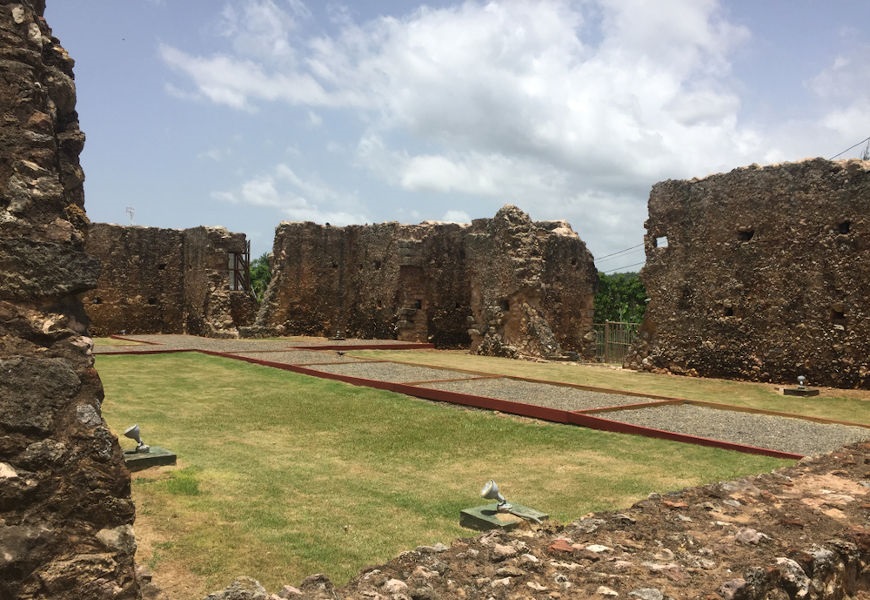 RuÃ­nas de La Isabela, assentamento criado por Colombo em Hispaniola.