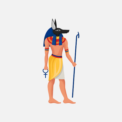 IlustraÃ§Ã£o hieroglÃ­fica do deus AnÃºbis