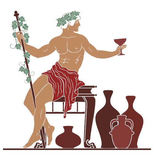 O consumo desenfreado de vinhos era uma das marcas do culto a Dioniso.