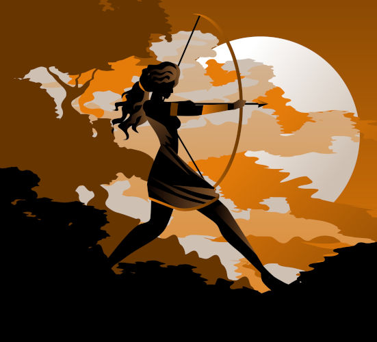 Ártemis era a deusa da caça para os gregos. Por causa disso, seus símbolos eram o arco e flecha.