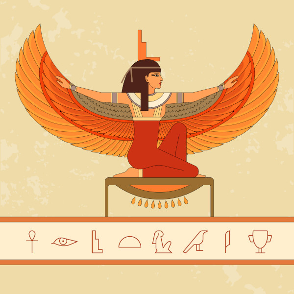 Ilustração hieroglífica da deusa Ísis