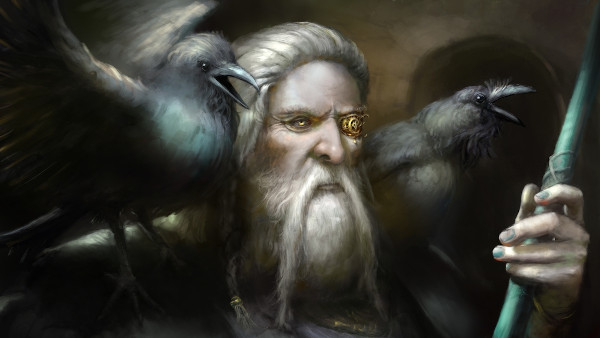 Ilustração representando Odin, deus nórdico