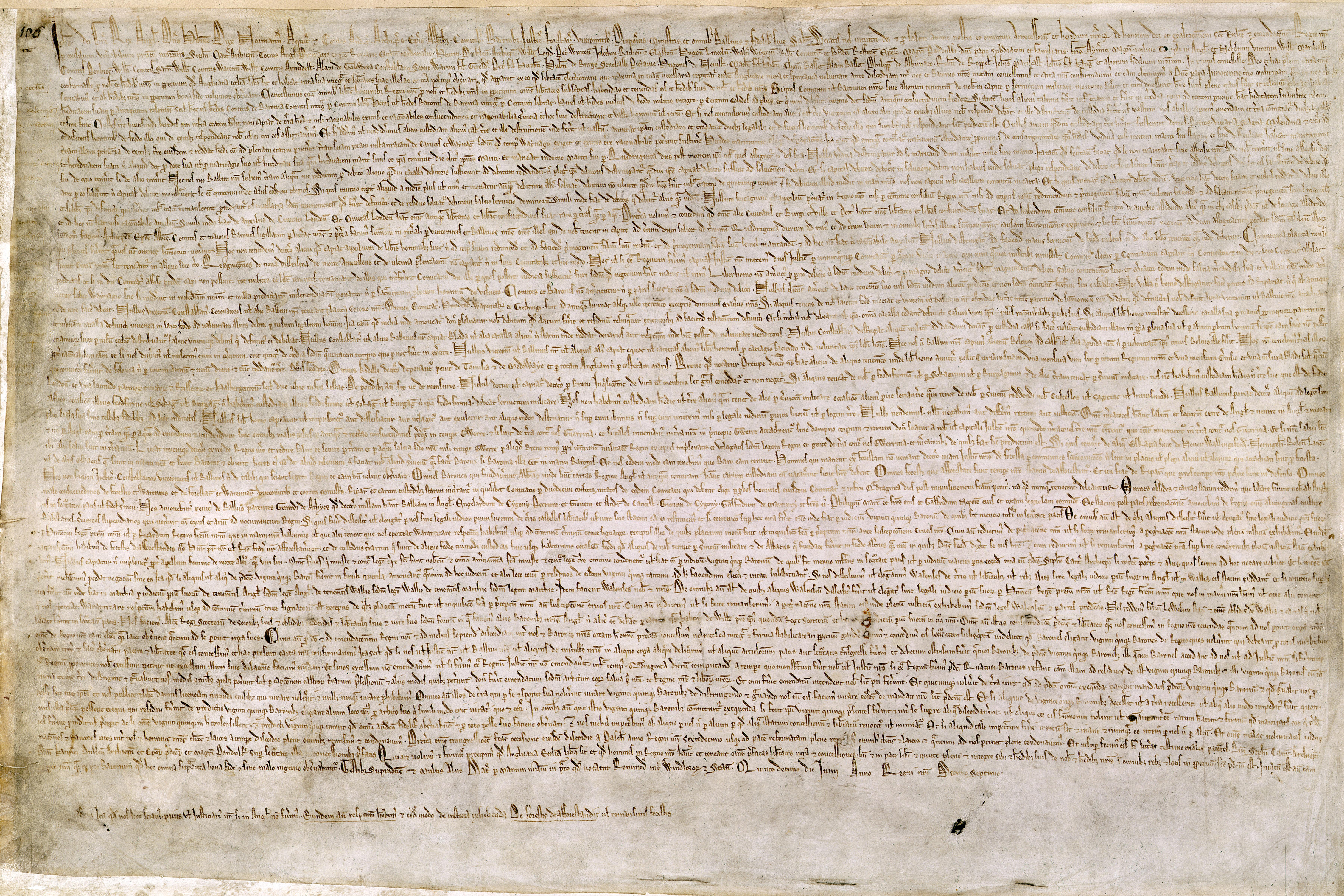 Carta Magna, um dos documentos mais importantes para a origem do parlamentarismo.