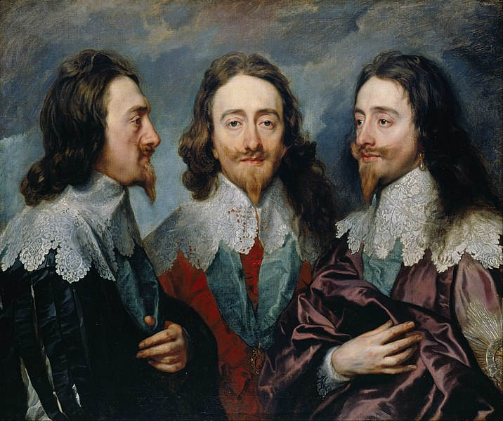Pintura do Rei Carlos I da Inglaterra, um dos reis que entraram em conflito com o Parlamento, levando Ã  RevoluÃ§Ã£o Puritana.