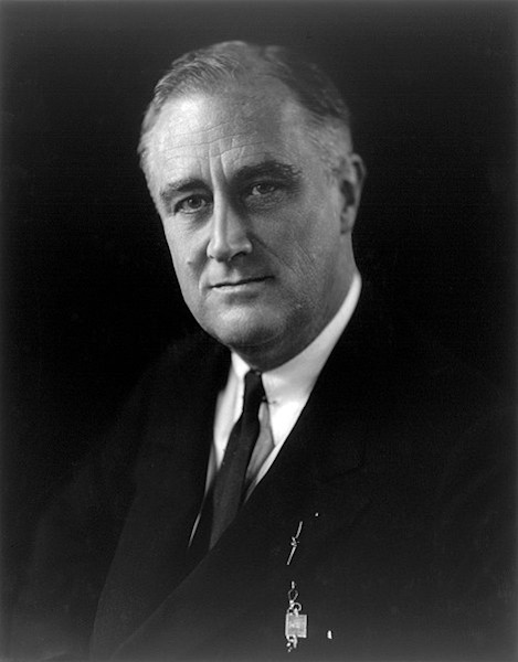 Retrato do 32º presidente dos Estados Unidos, Franklin Delano Roosevelt, o criador do New Deal.