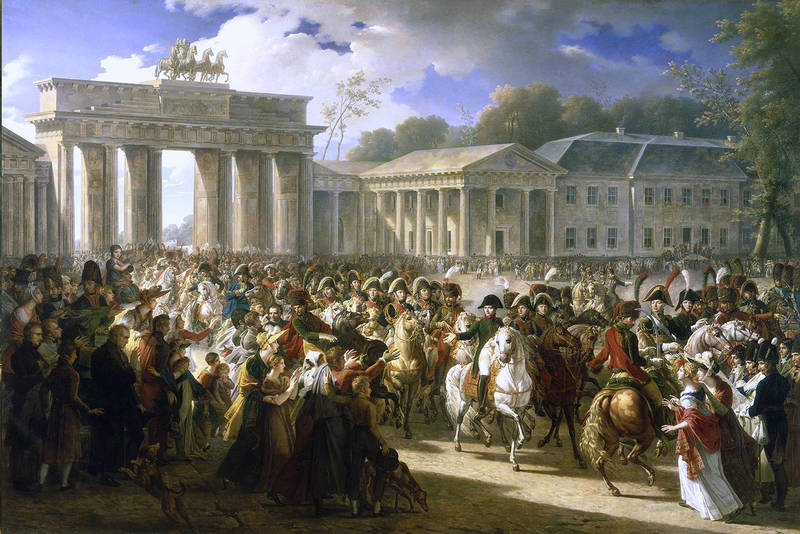Quadro NapoleÃ£o em Berlim (Meyner, 1810), ilustrando as Guerras NapoleÃ´nicas.