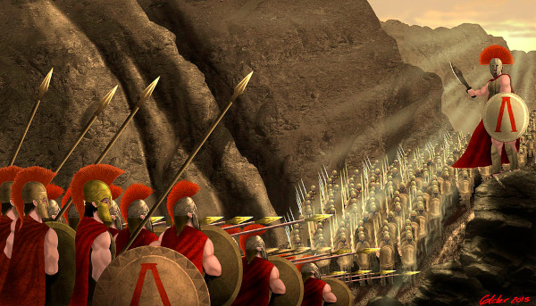 Espartanos na Batalha das Termópilas.[1]