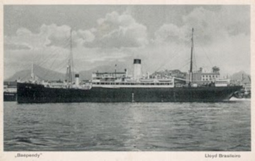 Navio Baependi, afundado pelos alemÃ£es e que causou a entrada do Brasil na Segunda Guerra Mundial.
