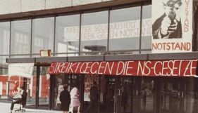 Cartazes de protesto na Alemanha em 1968, durante os anos de chumbo.[