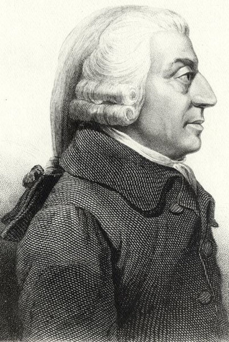 Adam Smith, um dos pais do liberalismo econÃ´mico.