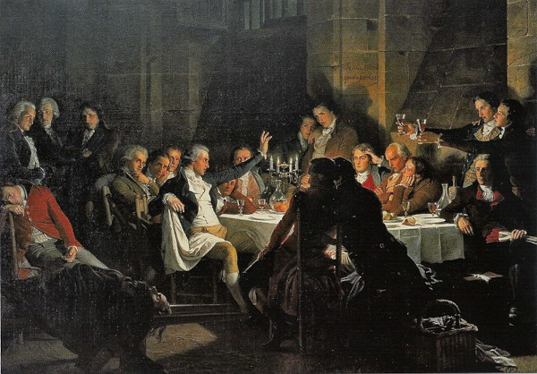 “Banquete dos girondinos”, pintura de Henri Félix Emmanuel Philippoteaux  (1815–1884).