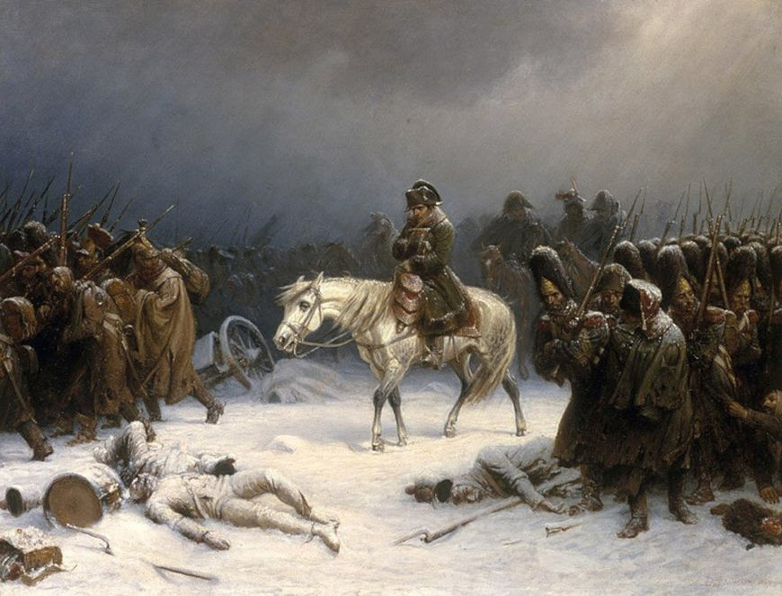 Pintura de Adolph Northen mostrando a derrota das tropas francesas na RÃºssia durante as Guerras NapoleÃ´nicas.