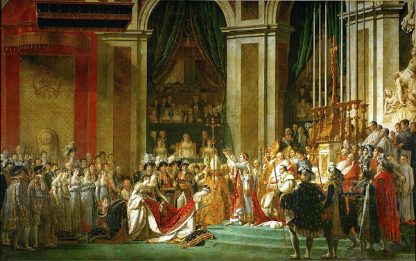 Pintura mostrando a coroação de Napoleão Bonaparte, acontecimento ligado ao início da Era Napoleônica.