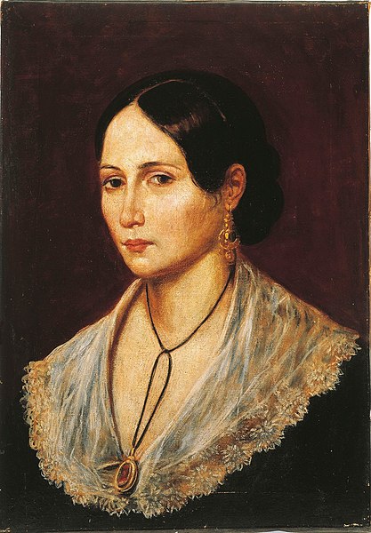 Retrato de Anita Garibaldi, considerada uma das figuras femininas mais importantes da história do Brasil e da Itália.