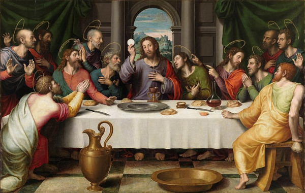 “A Última Ceia”, pintura 1572 que traz Jesus e seus apóstolos sentados em uma mesa.