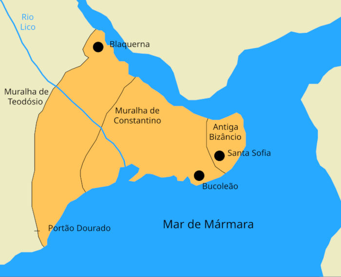 Mapa de Constantinopla.[1]