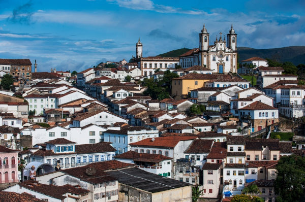 Vista da cidade de Ouro Preto, um dos grandes centros do ciclo do ouro no Brasil.