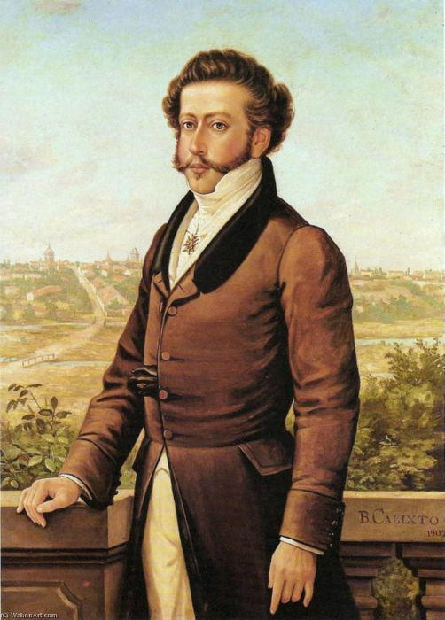 Dom Pedro I, primeiro imperador da histÃ³ria do Brasil, em pintura de Benedito Calixto.