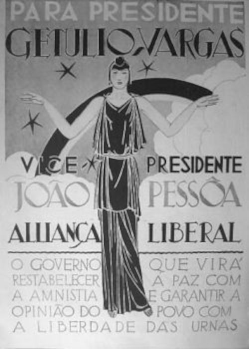 Cartaz da campanha presidencial da chapa de Vargas, no contexto da RevoluÃ§Ã£o de 1930.