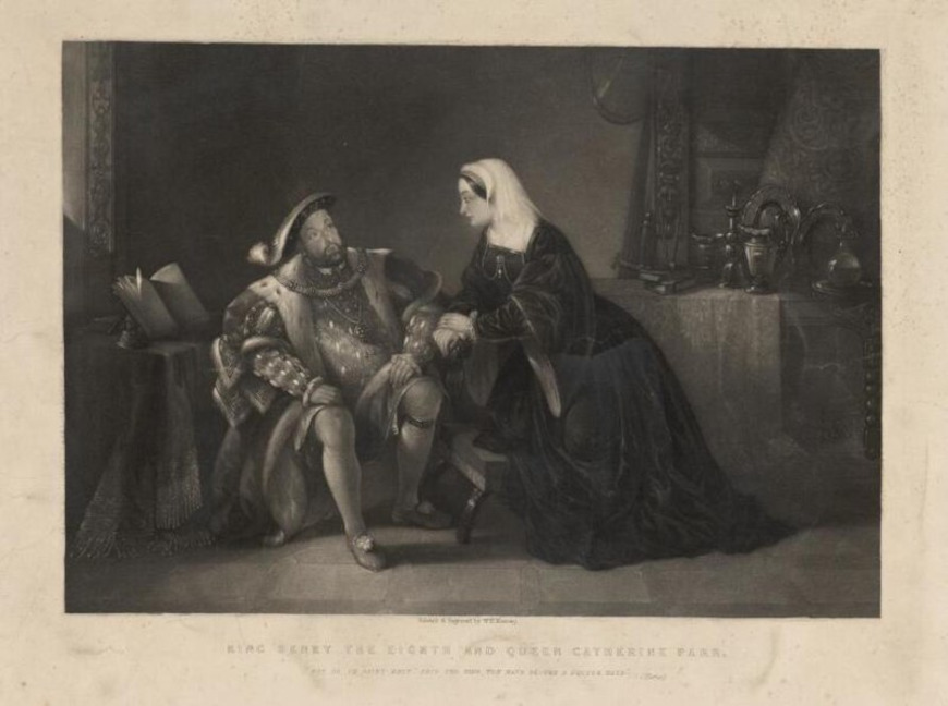 O rei Henrique VIII e sua Ãºltima esposa, Catarina Parr (William H. Kearney, ca. 1830).