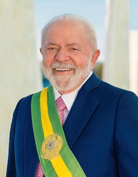 Foto oficial de Luiz Inácio Lula da Silva, presidente do Brasil República na atualidade.