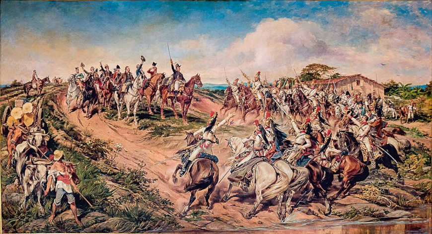 Independência ou morte, quadro de Pedro Américo acerca da proclamação da Independência do Brasil por Dom Pedro I.