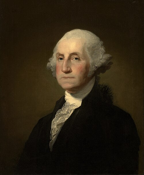 Retrato de George Washington, um dos l&iacute;deres da Revolu&ccedil;&atilde;o Americana.
