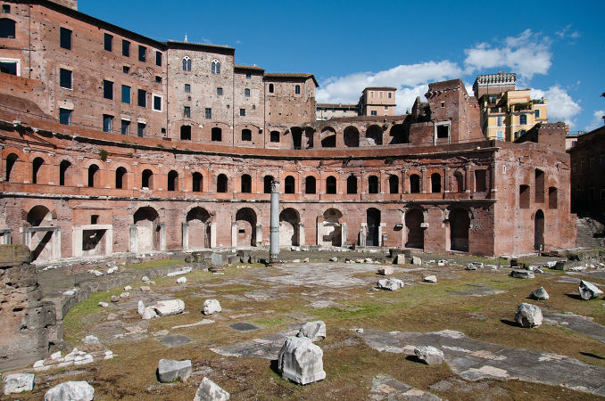 Ruínas do mercado romano, localizada na cidade de Roma, na Itália