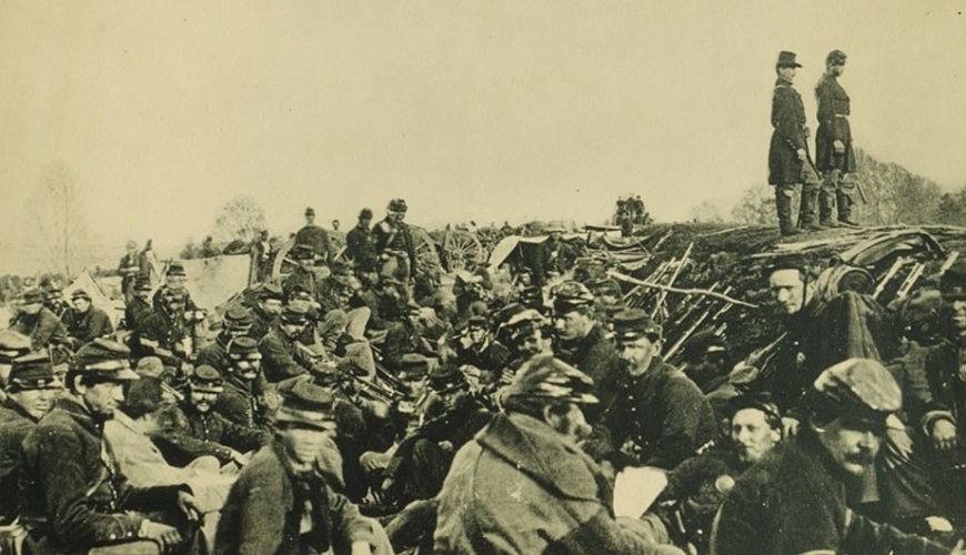 Soldados do Norte dos EUA acampados durante a Guerra Civil